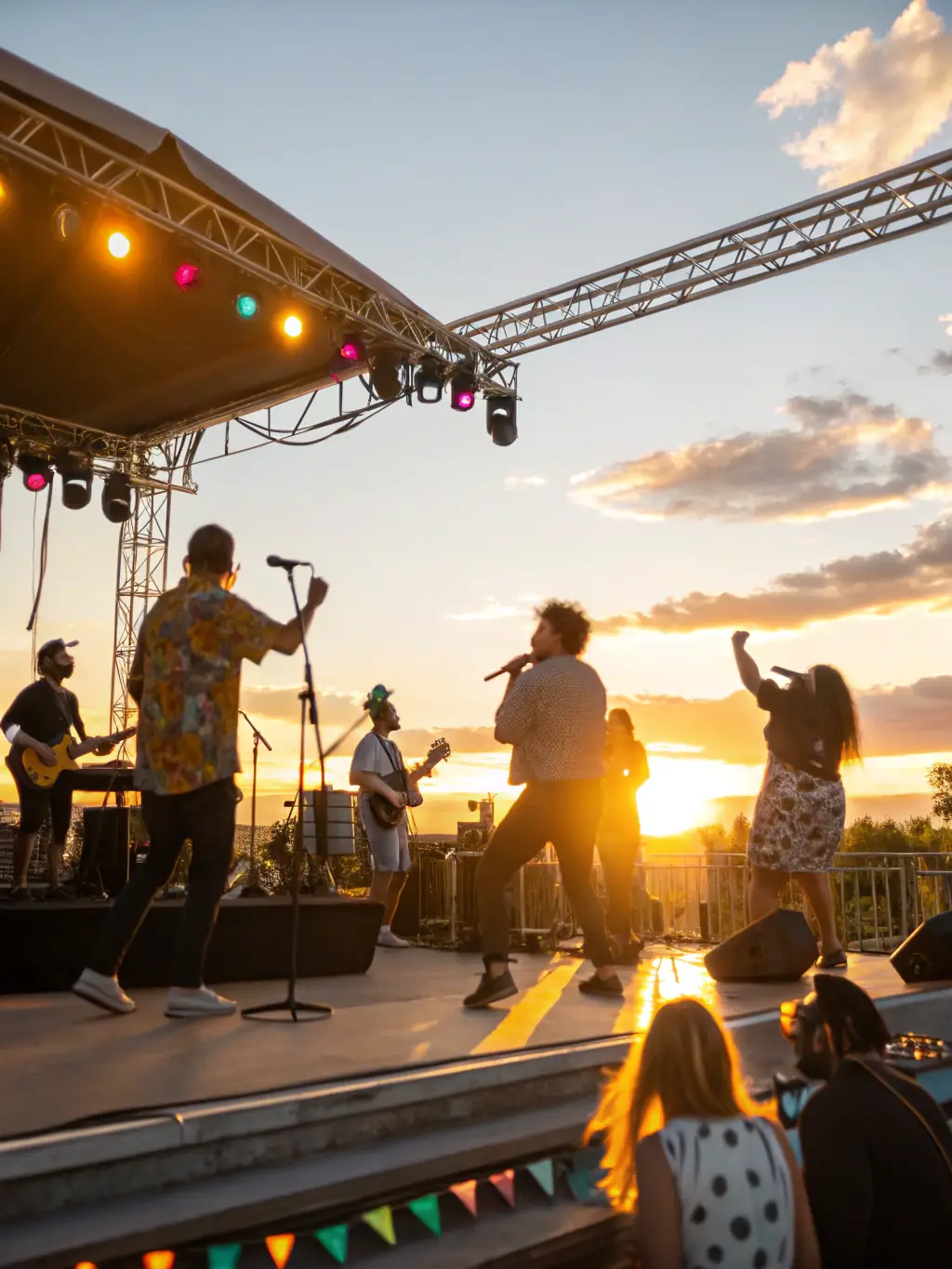 A vibrant photograph capturing a live music performance at one of L'AVIS D'ARTISTE's events, showcasing the energy and community engagement.