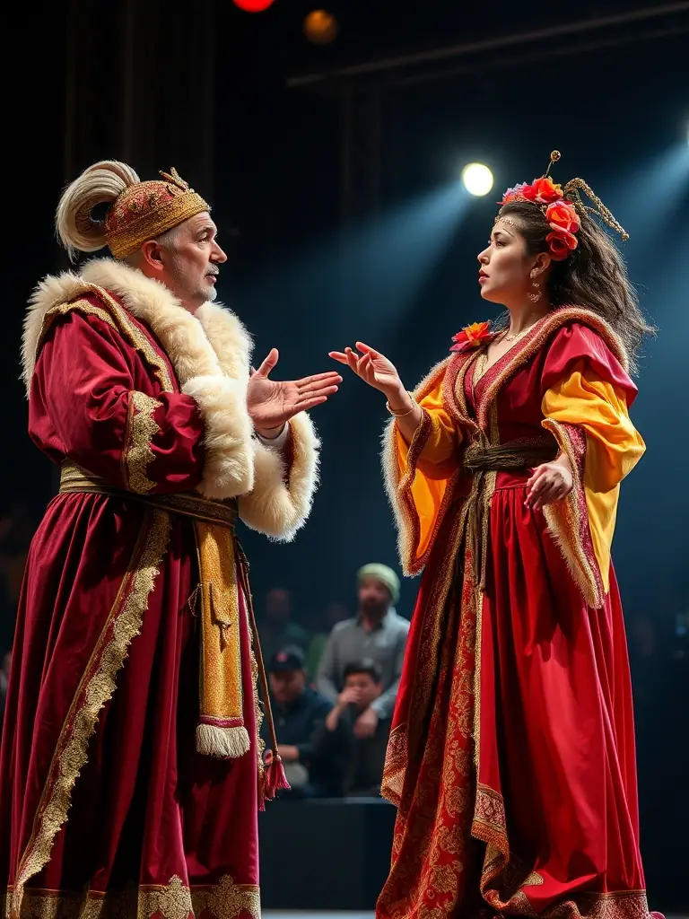 A picture of a theatrical performance supported by L'AVIS D'ARTISTE, highlighting the organization's role in promoting performing arts.