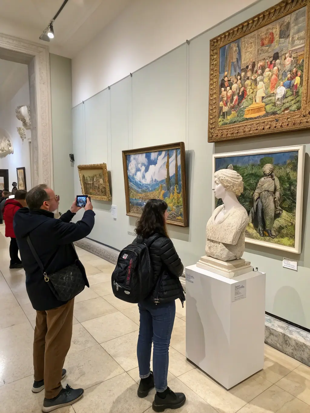 A photo of a community art exhibition organized by L'AVIS D'ARTISTE, showcasing the artwork of local artists and fostering community appreciation for the arts.