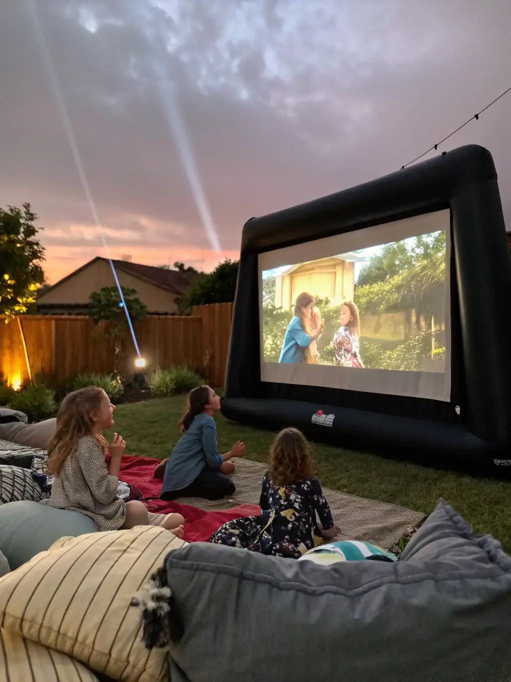 A photograph of an outdoor film screening organized by L'AVIS D'ARTISTE, illustrating the organization's efforts to bring cultural experiences to the community.